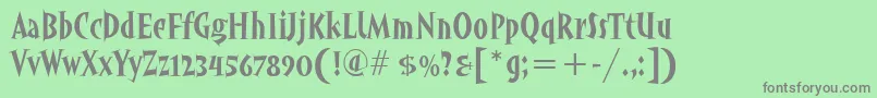 フォントAngryhogitcTt – 緑の背景に灰色の文字