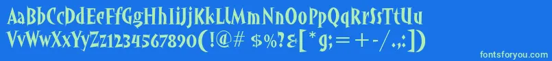 AngryhogitcTt Font – Green Fonts on Blue Background