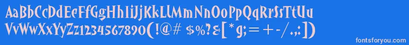 AngryhogitcTt Font – Pink Fonts on Blue Background