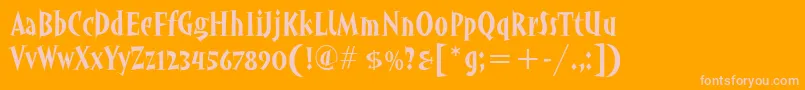 AngryhogitcTt Font – Pink Fonts on Orange Background