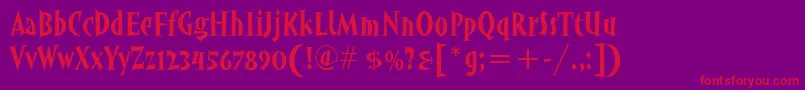 フォントAngryhogitcTt – 紫の背景に赤い文字