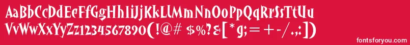 AngryhogitcTt-Schriftart – Weiße Schriften auf rotem Hintergrund