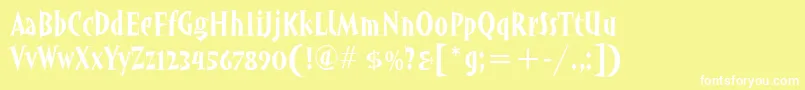 AngryhogitcTt Font – White Fonts on Yellow Background