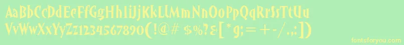 AngryhogitcTt Font – Yellow Fonts on Green Background