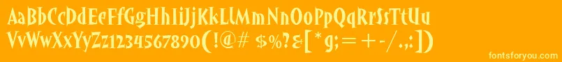 AngryhogitcTt Font – Yellow Fonts on Orange Background