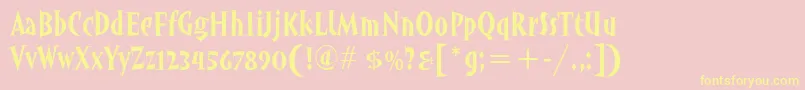 AngryhogitcTt Font – Yellow Fonts on Pink Background