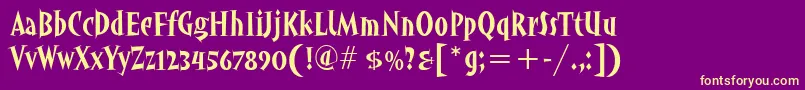 AngryhogitcTt Font – Yellow Fonts on Purple Background