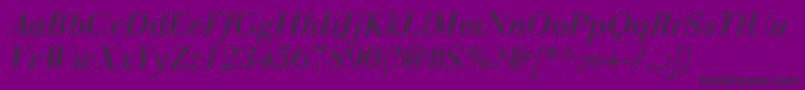 LinotypegianottenLightitalic Font – Black Fonts on Purple Background