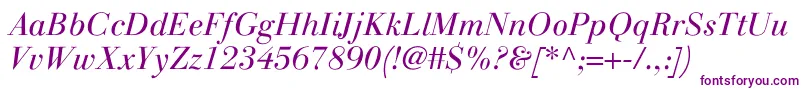 フォントLinotypegianottenLightitalic – 紫色のフォント