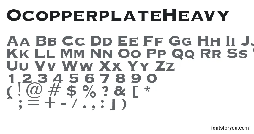 Schriftart OcopperplateHeavy – Alphabet, Zahlen, spezielle Symbole