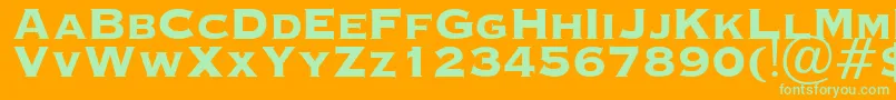 OcopperplateHeavy Font – Green Fonts on Orange Background