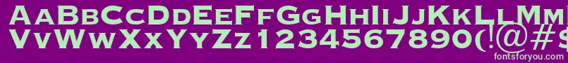 OcopperplateHeavy Font – Green Fonts on Purple Background