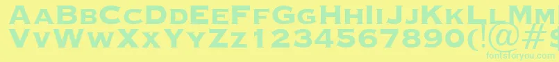 OcopperplateHeavy Font – Green Fonts on Yellow Background