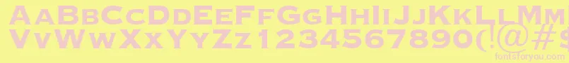 OcopperplateHeavy Font – Pink Fonts on Yellow Background