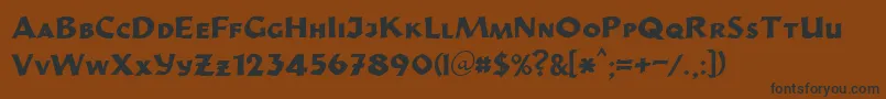 StrikeOut42Db Font – Black Fonts on Brown Background
