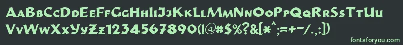 StrikeOut42Db Font – Green Fonts on Black Background