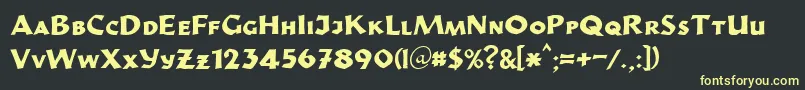 StrikeOut42Db Font – Yellow Fonts on Black Background