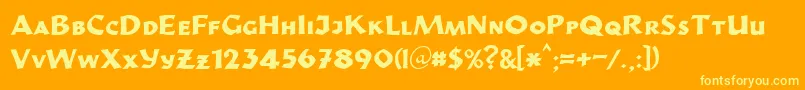 StrikeOut42Db Font – Yellow Fonts on Orange Background