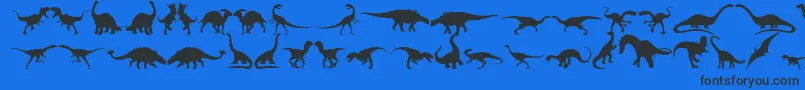 Fonte Dingosaurs11 – fontes pretas em um fundo azul