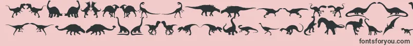 fuente Dingosaurs11 – Fuentes Negras Sobre Fondo Rosa