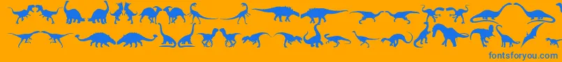 Dingosaurs11 Font – Blue Fonts on Orange Background