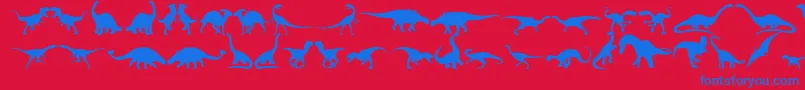 フォントDingosaurs11 – 赤い背景に青い文字