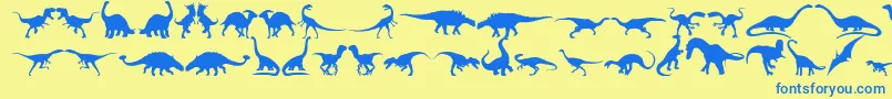 Dingosaurs11-Schriftart – Blaue Schriften auf gelbem Hintergrund