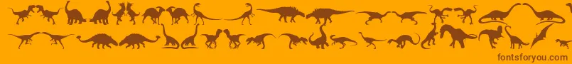 Fonte Dingosaurs11 – fontes marrons em um fundo laranja