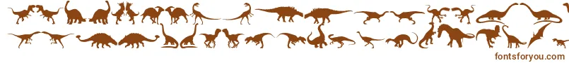 Dingosaurs11-Schriftart – Braune Schriften auf weißem Hintergrund