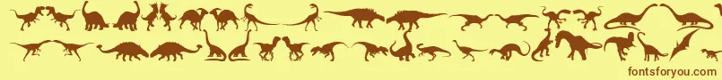 Fonte Dingosaurs11 – fontes marrons em um fundo amarelo