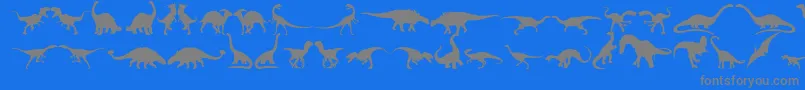 Dingosaurs11 Font – Gray Fonts on Blue Background