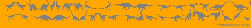 Czcionka Dingosaurs11 – szare czcionki na pomarańczowym tle