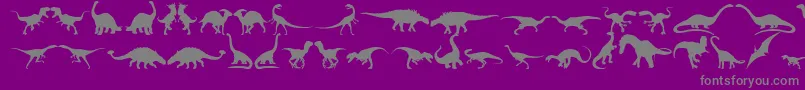 Dingosaurs11-Schriftart – Graue Schriften auf violettem Hintergrund