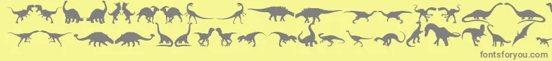 Dingosaurs11 Font – Gray Fonts on Yellow Background