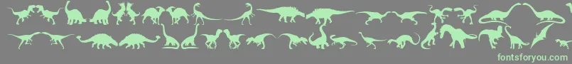 Dingosaurs11 Font – Green Fonts on Gray Background