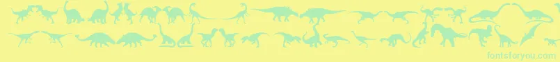 Dingosaurs11 Font – Green Fonts on Yellow Background