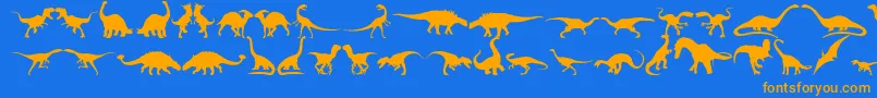 Шрифт Dingosaurs11 – оранжевые шрифты на синем фоне