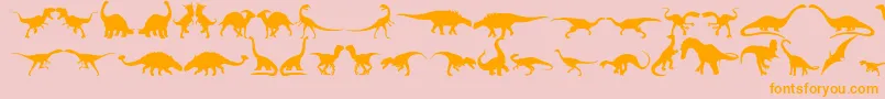 Dingosaurs11-fontti – oranssit fontit vaaleanpunaisella taustalla