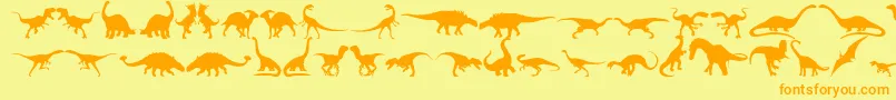 Dingosaurs11 Font – Orange Fonts on Yellow Background