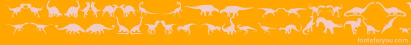 フォントDingosaurs11 – オレンジの背景にピンクのフォント