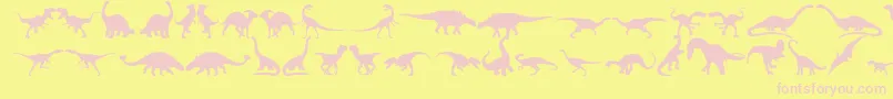 フォントDingosaurs11 – ピンクのフォント、黄色の背景