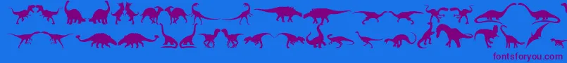 fuente Dingosaurs11 – Fuentes Moradas Sobre Fondo Azul