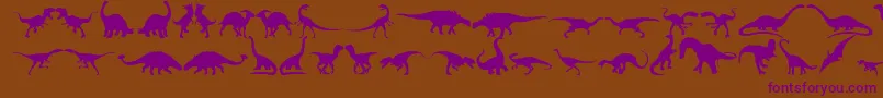 Dingosaurs11 Font – Purple Fonts on Brown Background