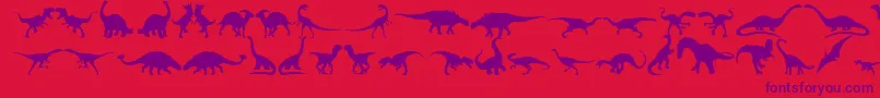 fuente Dingosaurs11 – Fuentes Moradas Sobre Fondo Rojo