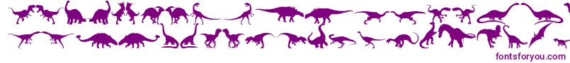 Dingosaurs11-Schriftart – Violette Schriften auf weißem Hintergrund