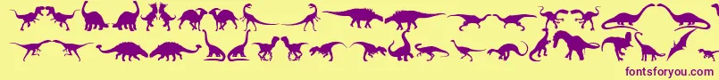 fuente Dingosaurs11 – Fuentes Moradas Sobre Fondo Amarillo