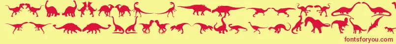 Dingosaurs11 Font – Red Fonts on Yellow Background