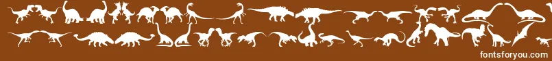 Dingosaurs11 Font – White Fonts on Brown Background