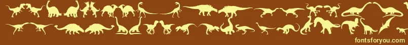 フォントDingosaurs11 – 黄色のフォント、茶色の背景