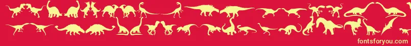 fuente Dingosaurs11 – Fuentes Amarillas Sobre Fondo Rojo